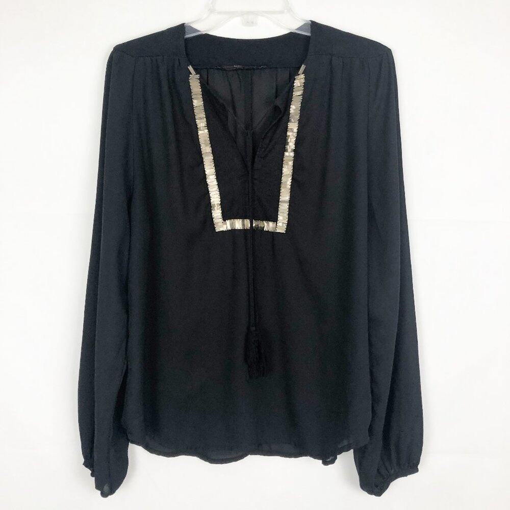 Hazel I Long Sleeve Black Top